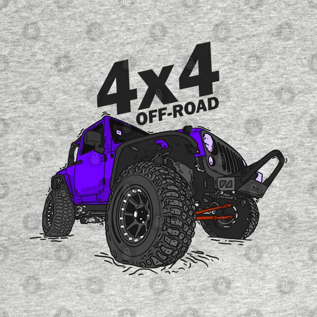 4x4 Off Road Jeep Purple by 4x4 Sketch